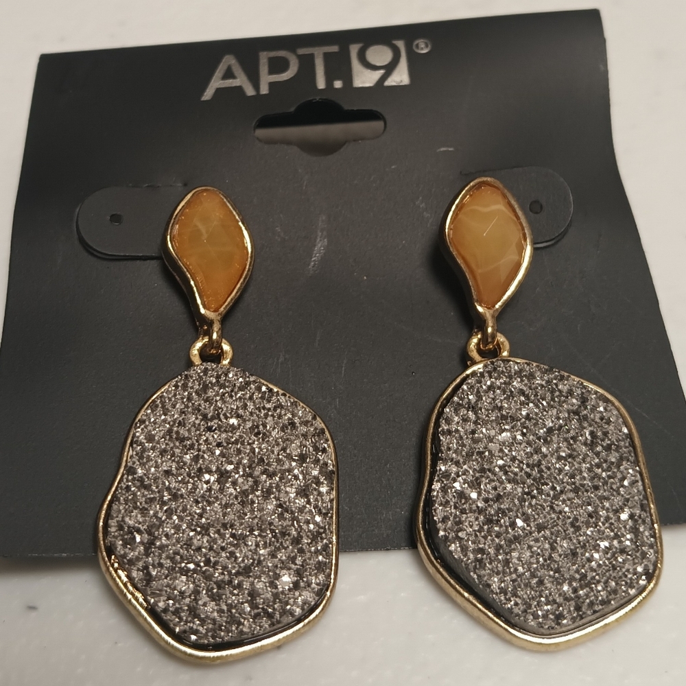APT.9 FAUX PYRITE EARRINGS